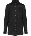 SP505 Spasso Ladies Long Sleeve Linen Shirt Black colour image